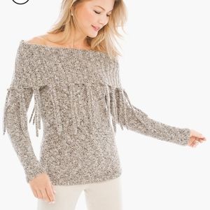Off the shoulder sweater.
